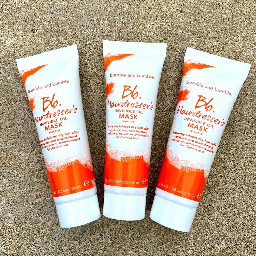 3x Bumble & Bumble Hairdresser's Invisible Oil Hair Mask 1oz/30ml Travel Size